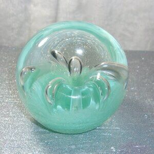 H-234 2002 RUBY MAY  SIGNED TEAL PAPERWEIGHT